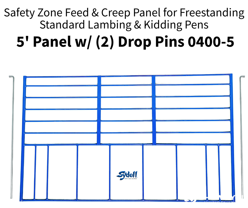 Lamb creep panel with adjustable livestock rails