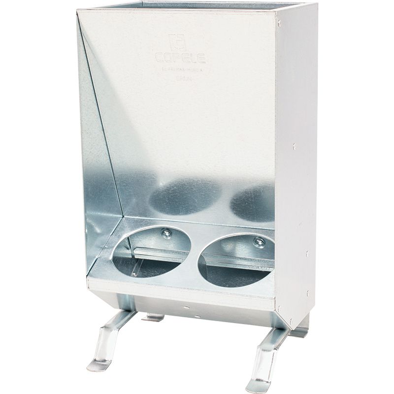 Galvanized metal lamb feeder