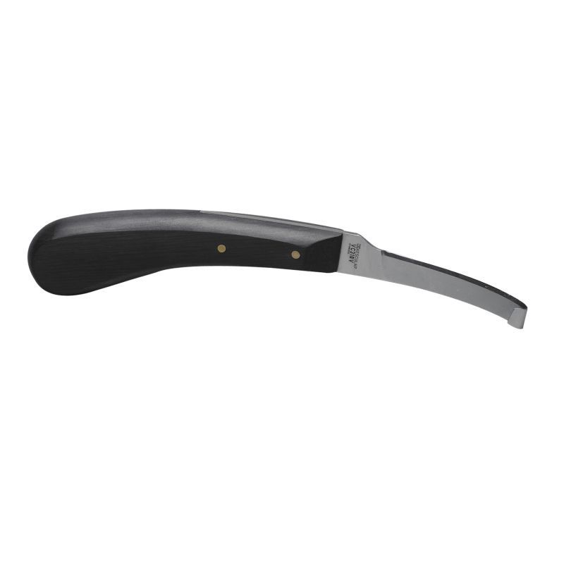 Single edge livestock hoof knife with ergonomic handle