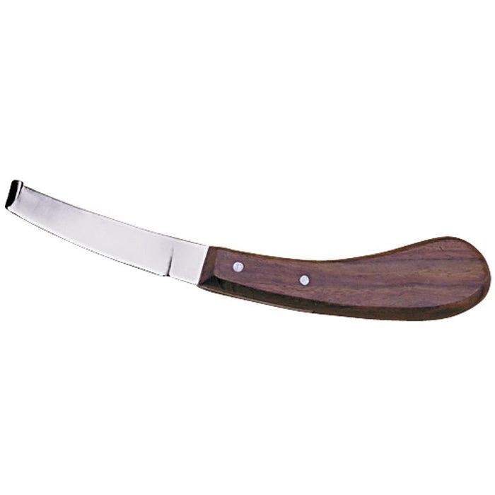 Left hand livestock hoof knife with curved blade