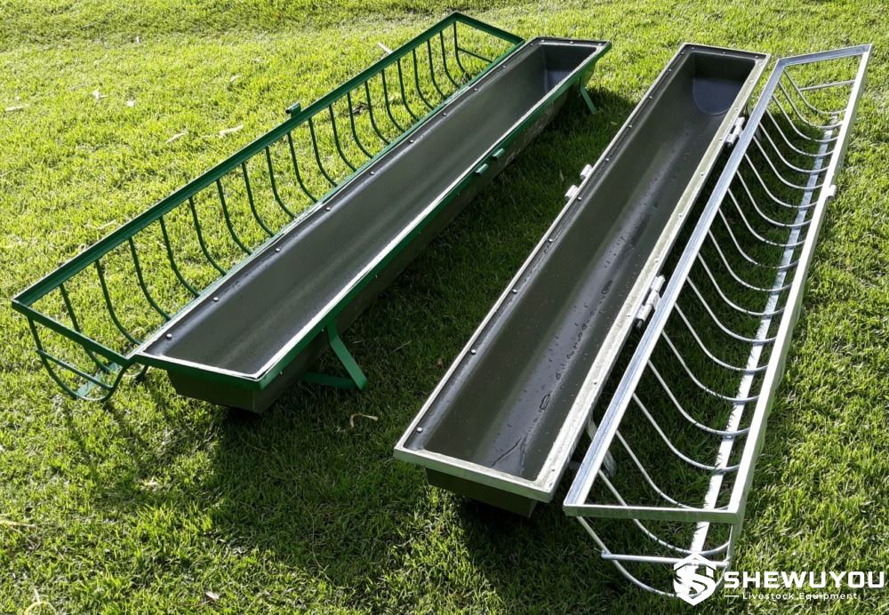 sheep feed trough with feeding grill