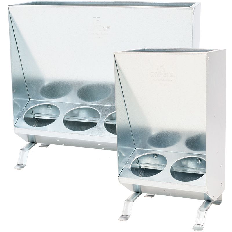 galvanized sheep grain feeder