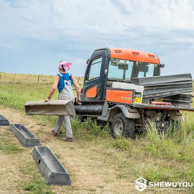 plastic livestock feed trough transportation