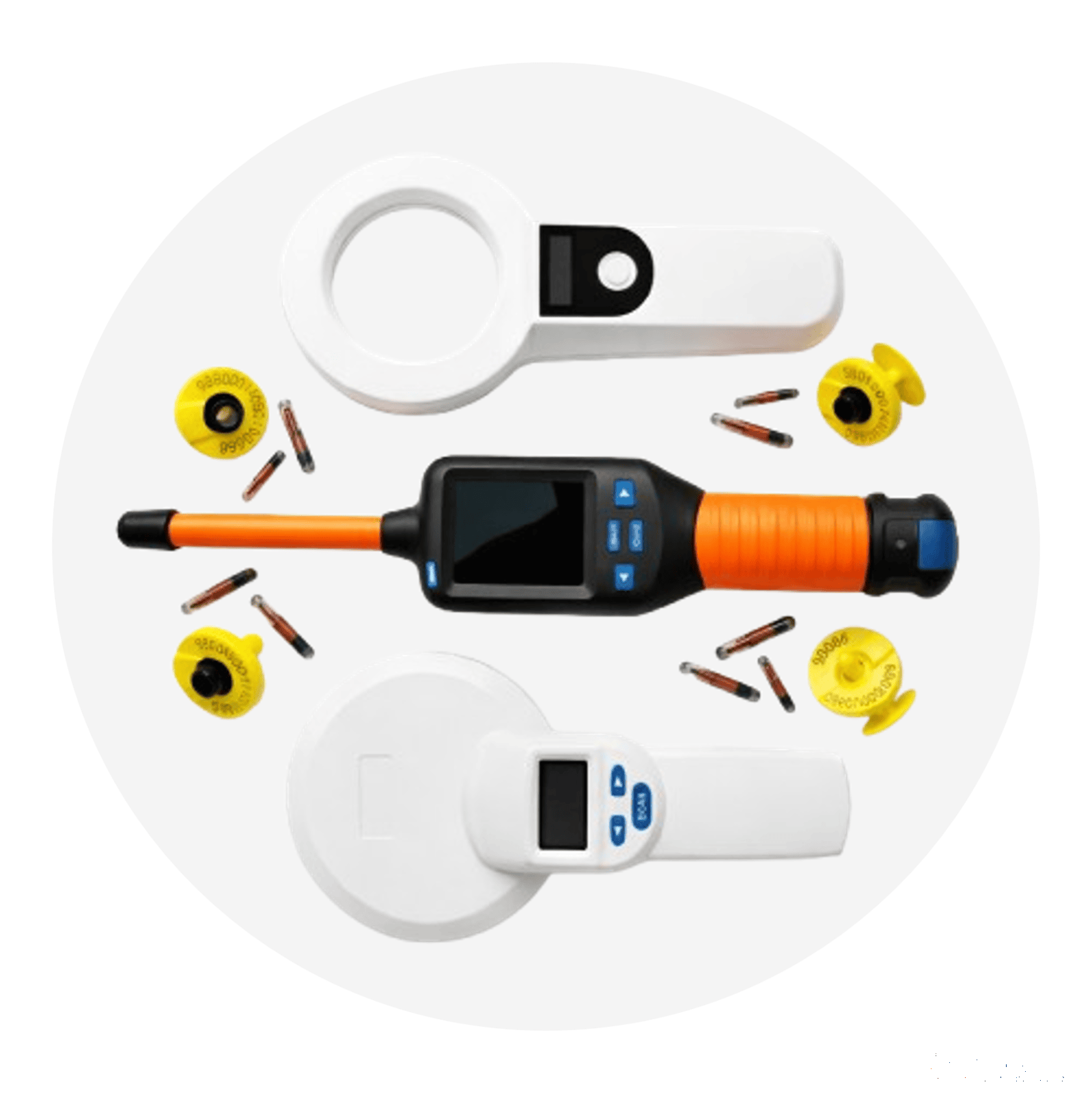 RFID livestock identification kit with ear tags and readers