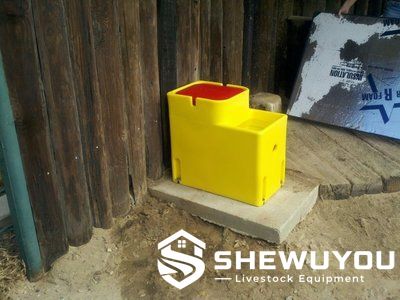 single-sided automatic sheep drinker installed on concrete pad