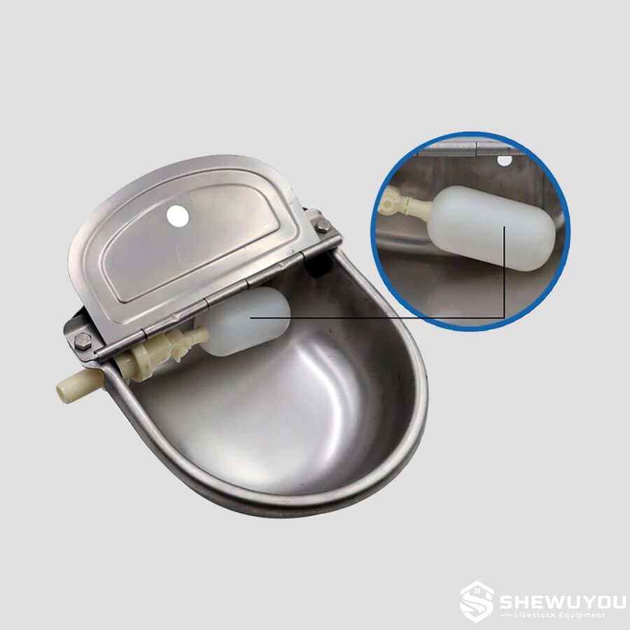 Cattle drinking bowl float valve assembly