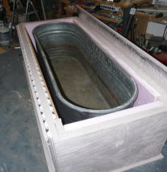 Insulated livestock water trough with galvanized stock tank