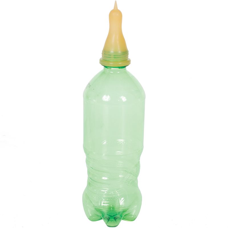 Controlled-Flow Lamb Feeding Bottle