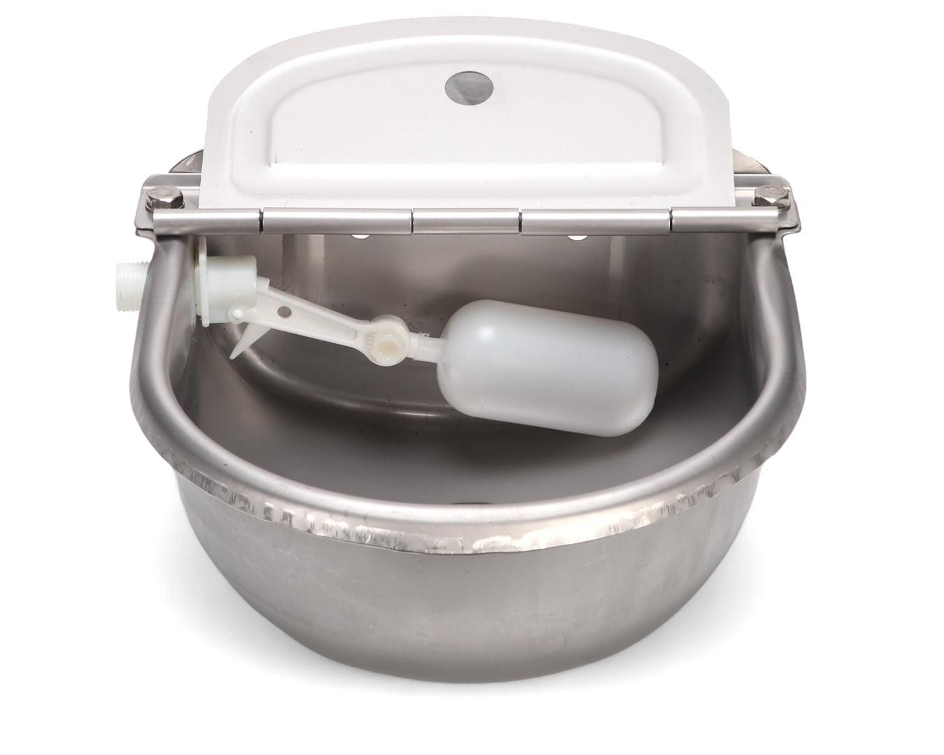 automatic livestock drinking bowl with protected float valve