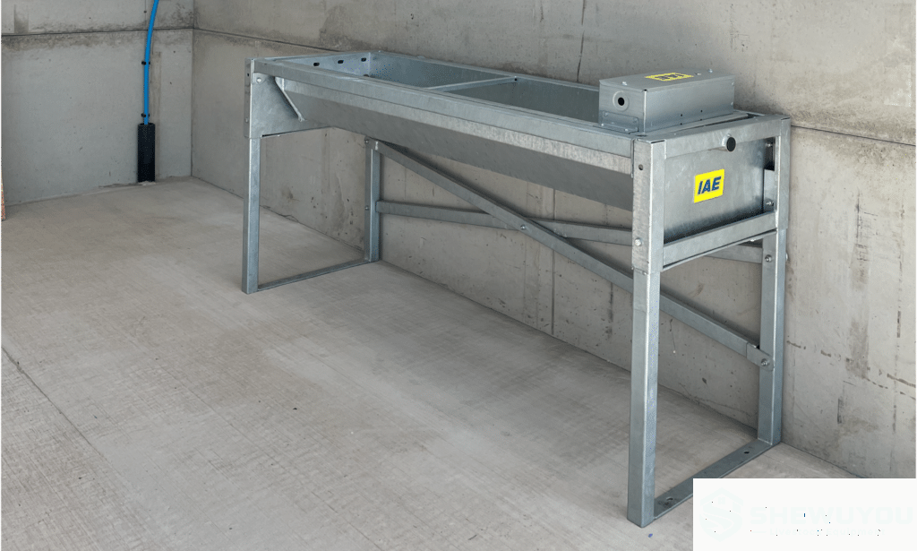 freestanding galvanized livestock water trough installation