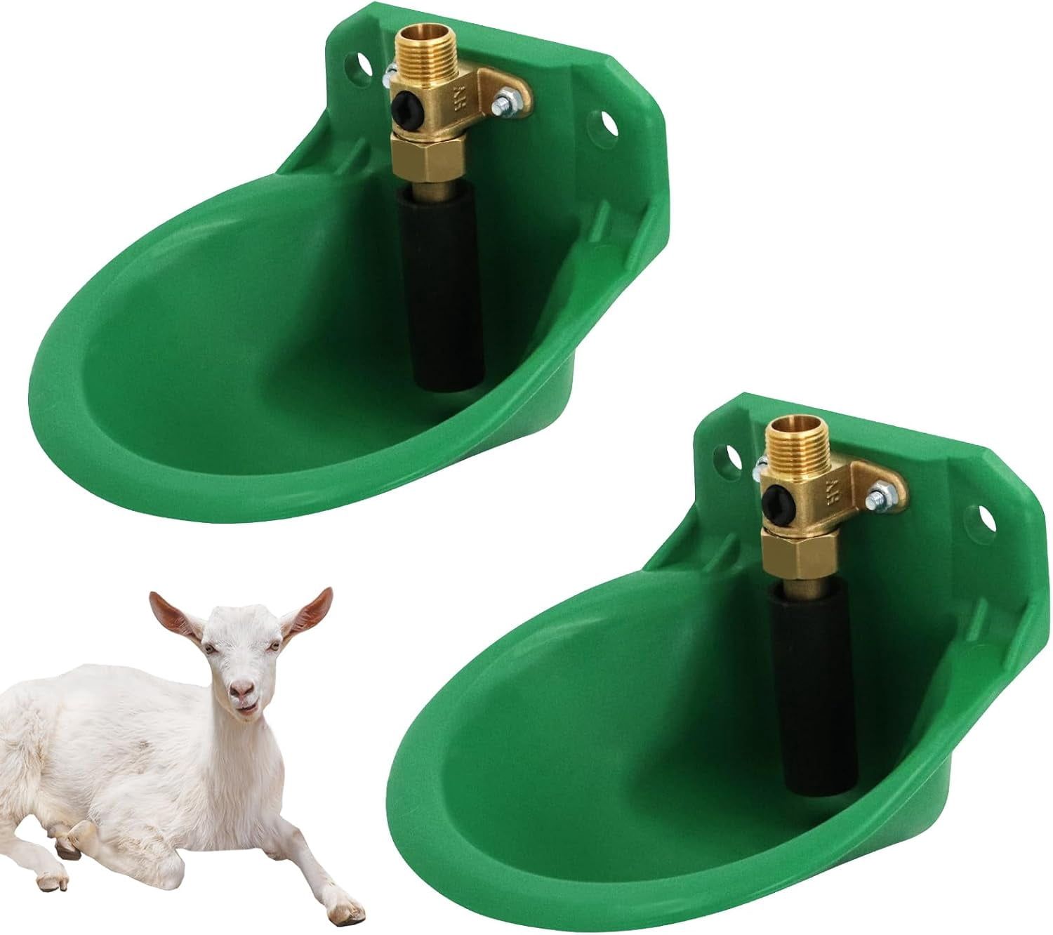 plastic goat drinking bowl with brass valve
