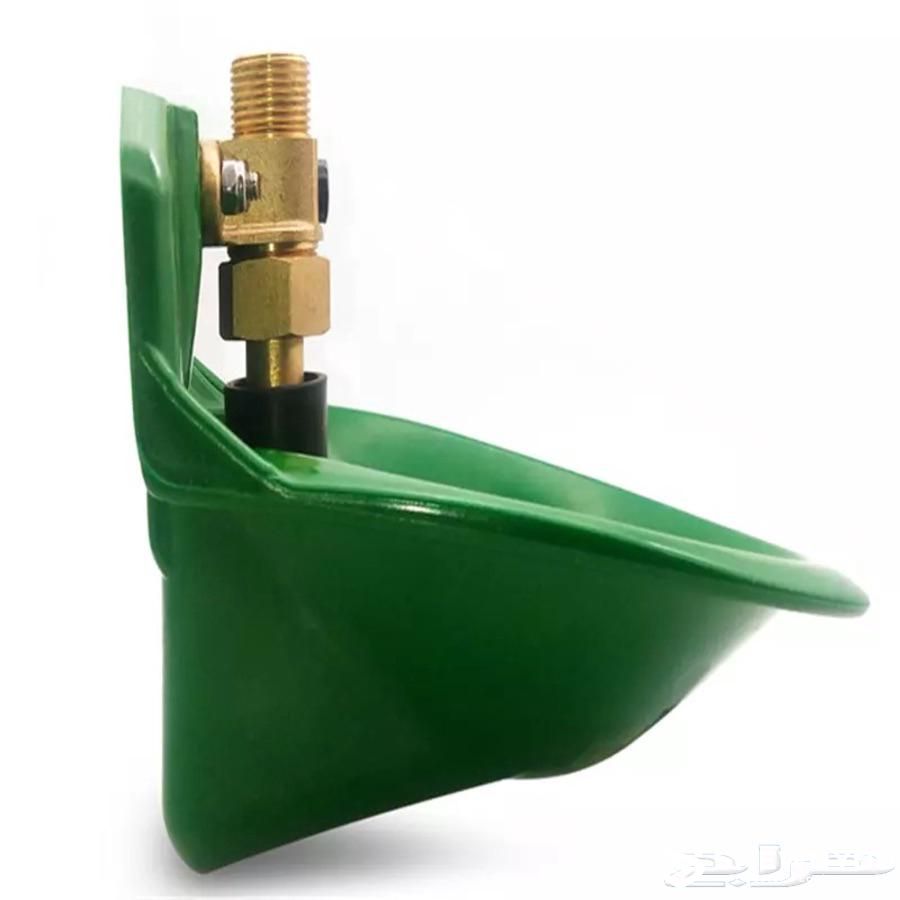 side view plastic sheep and goat drinking bowl with brass valve