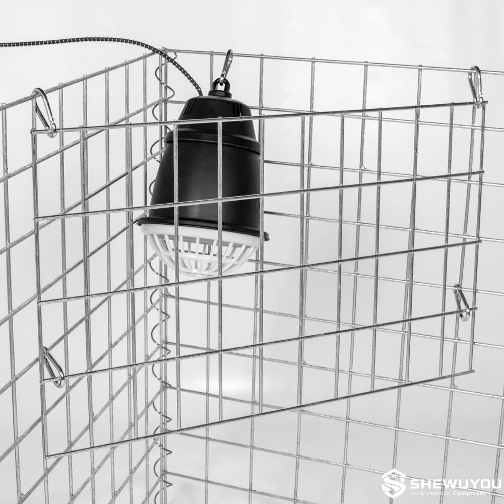 livestock heat lamp safety barrier installation