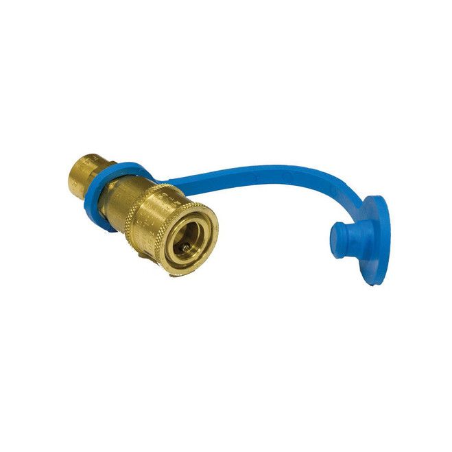 gas brooder quick disconnect coupling with dust plug