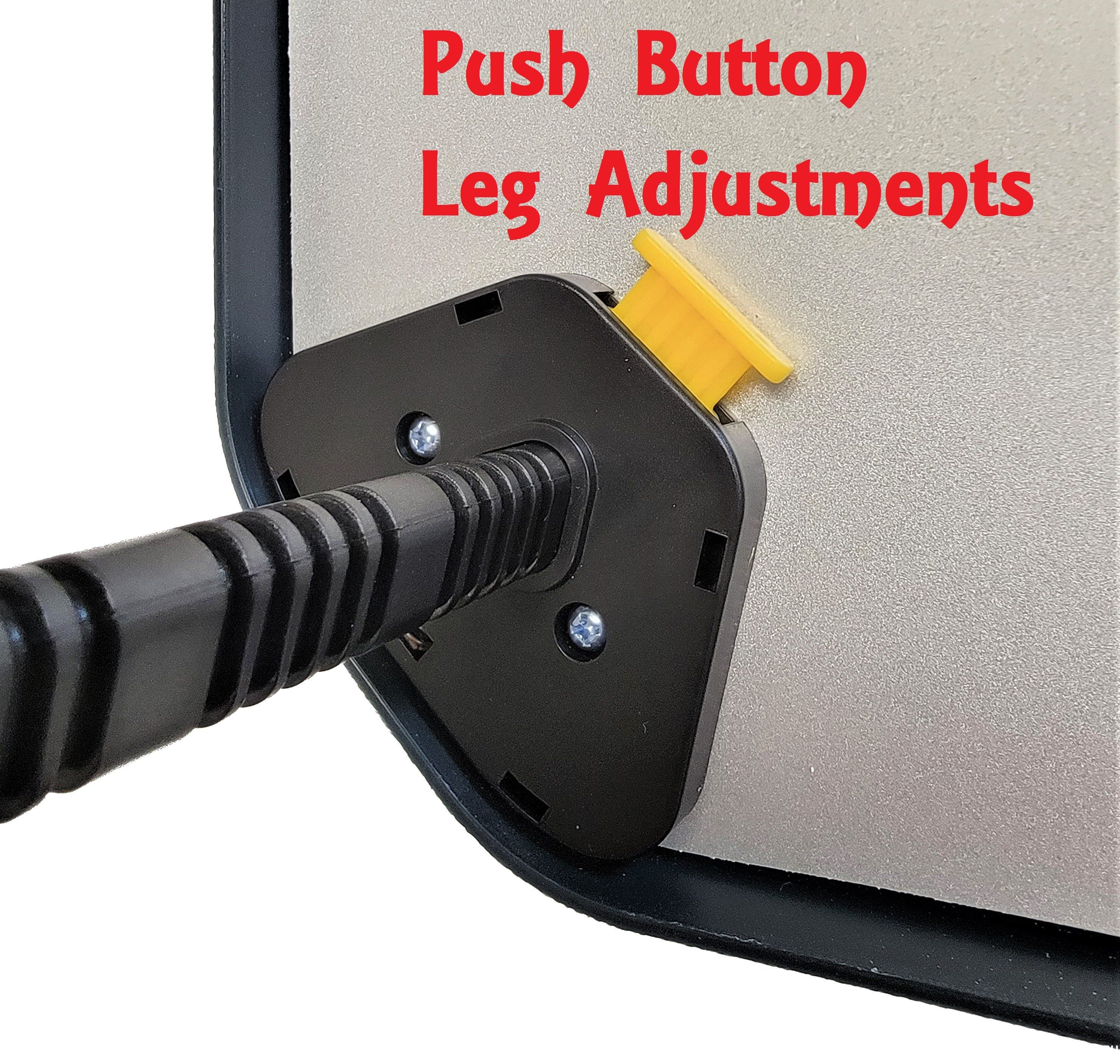 brooder heating plate leg height adjustment mechanism