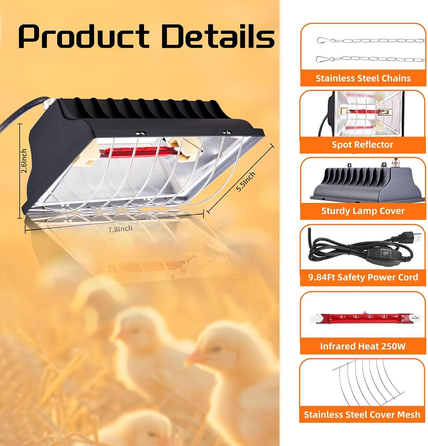 chicken infrared brooder heating lamp