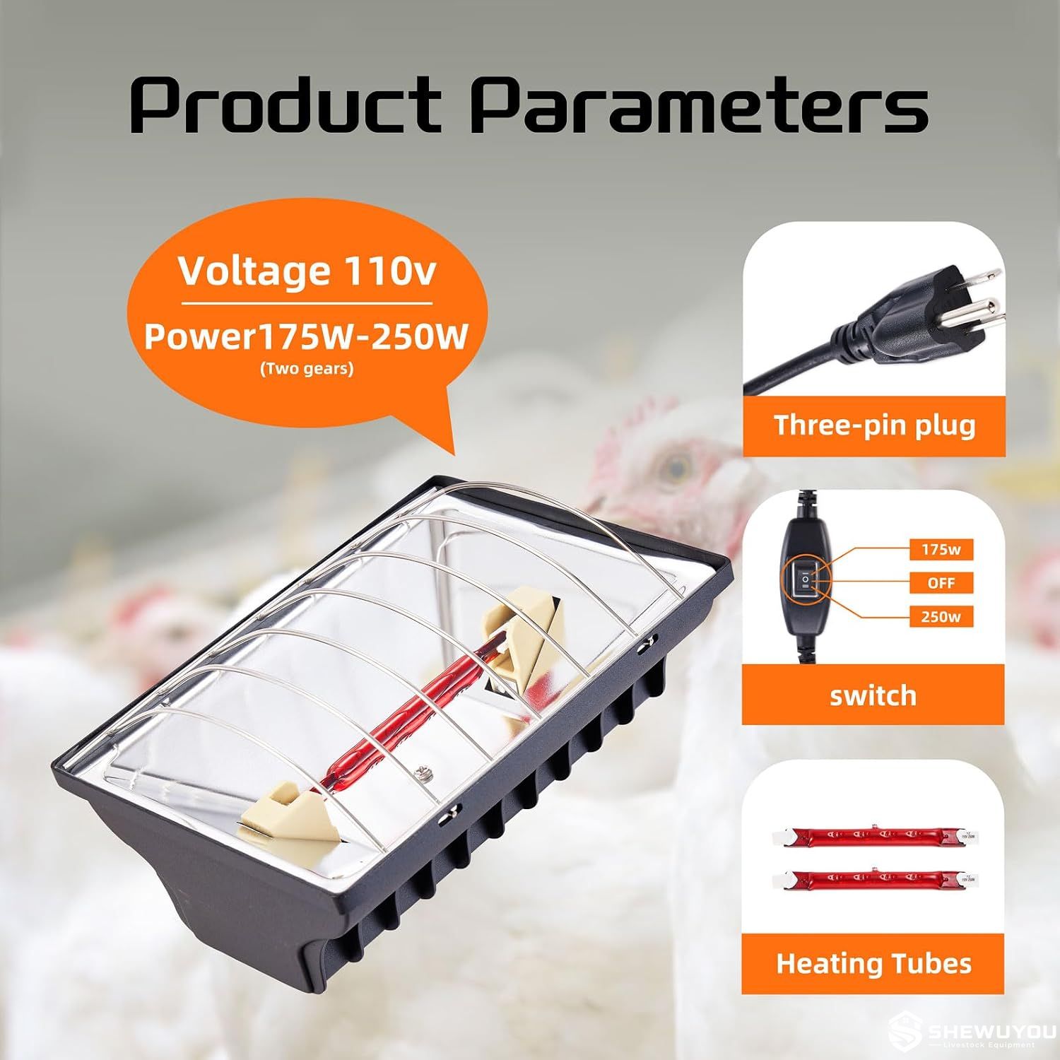 multi lamp brooder heating system for poultry house