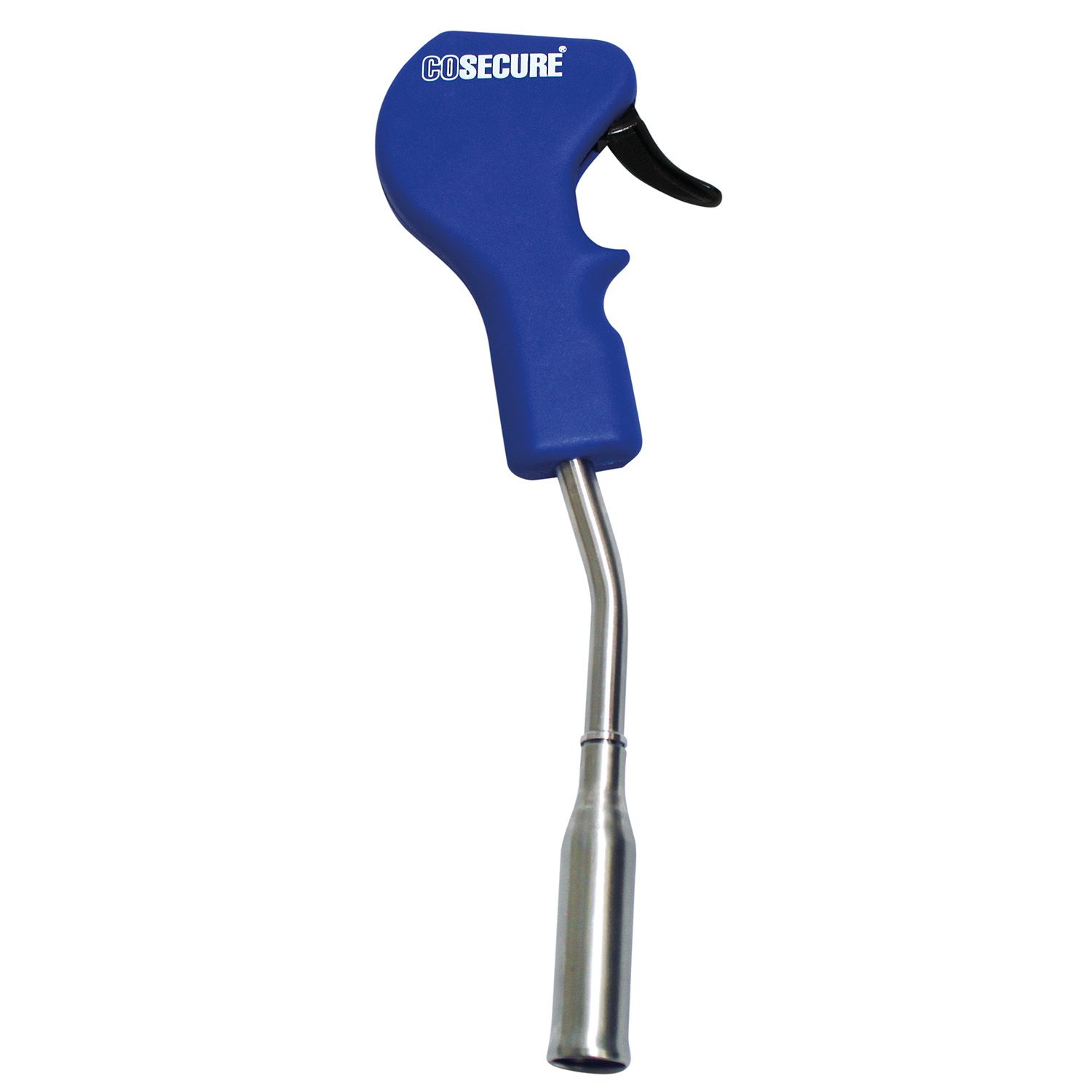 blue curved sheep bolus applicator with stainless steel tube