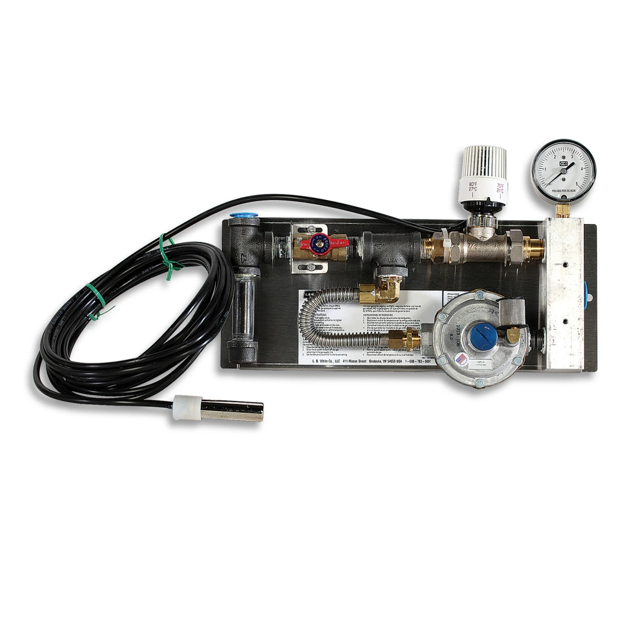 gas brooder zone control panel with regulator and thermostat