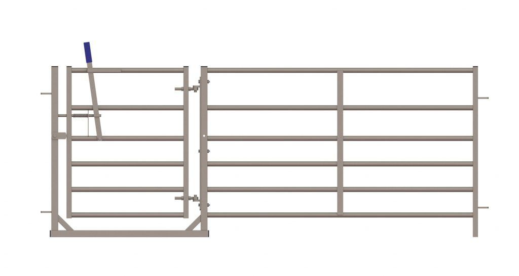 galvanized sheep panel with hinged access gate