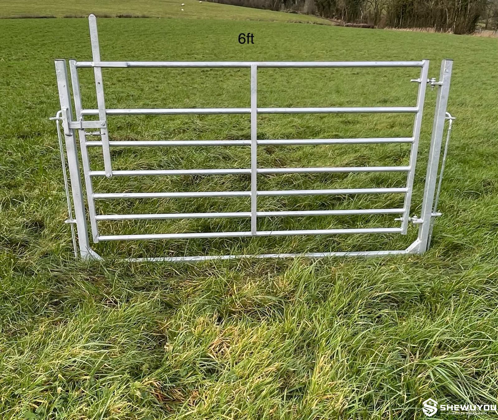 galvanized sheep swinging gate for livestock pen access