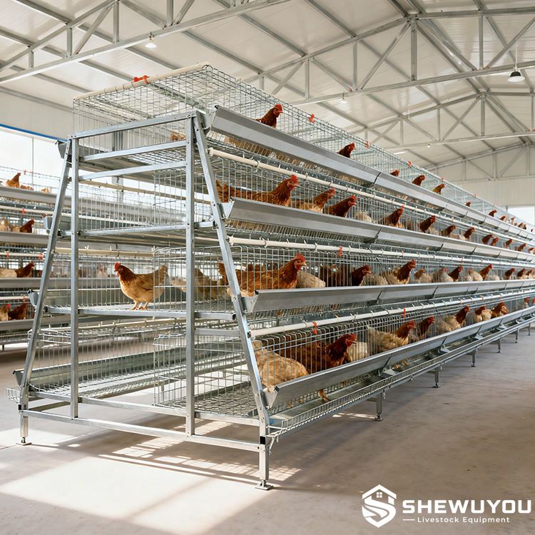 multi-tier layer cage system for commercial poultry farm