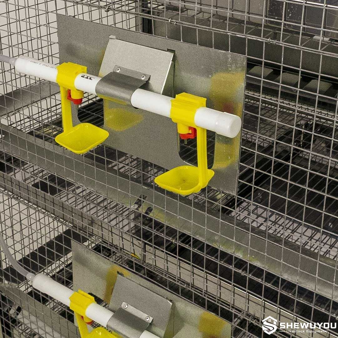 Broiler cage drinking system components