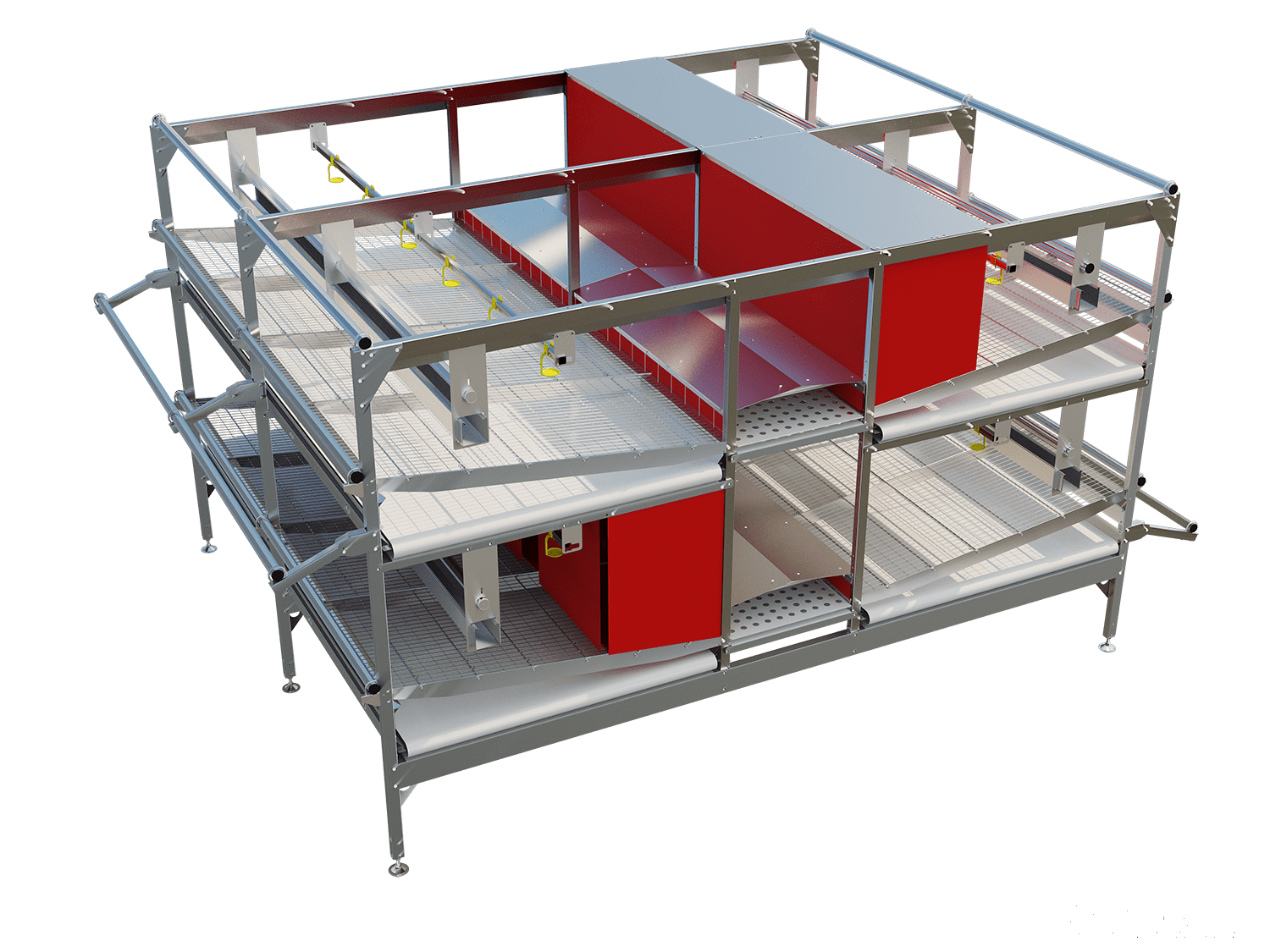 layer chain feeding poultry housing system