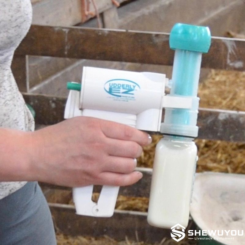 manual ewe milk pump collecting colostrum