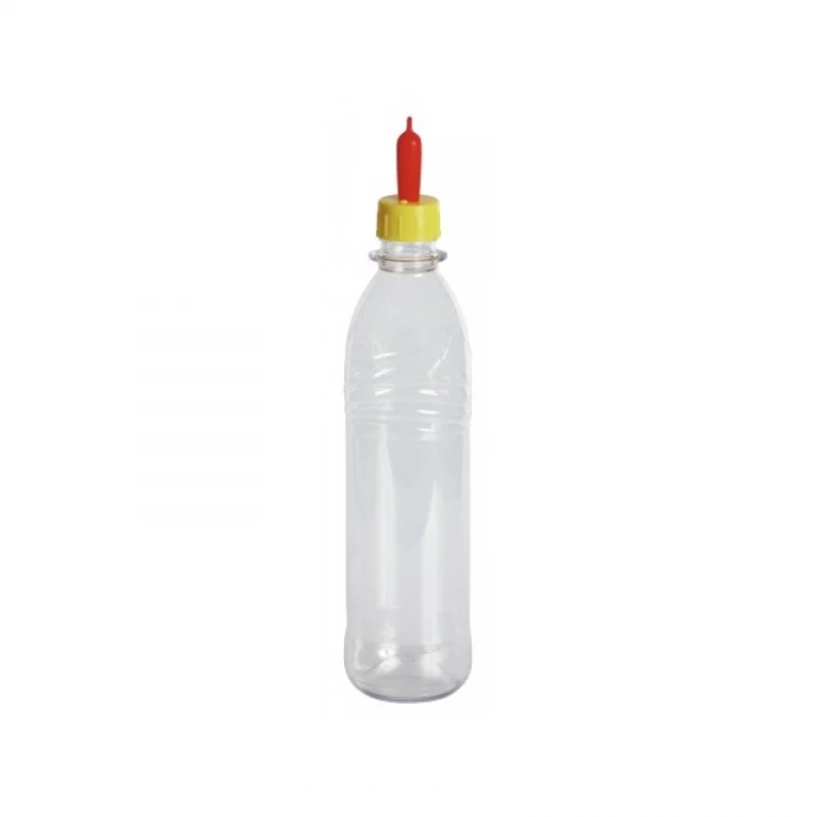 PET bottle with lamb feeding teat adapter