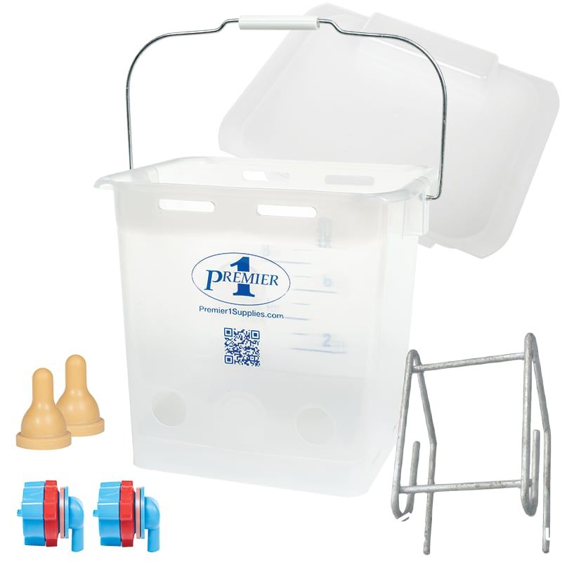 transparent square lamb feeding bucket kit