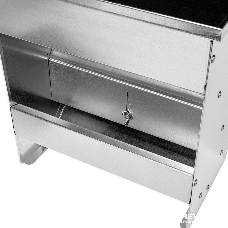Adjustable Feed Flow on Galvanized Poultry Feeder