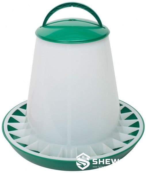 green plastic poultry hopper feeder