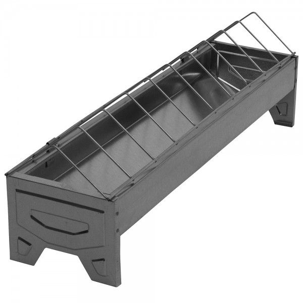 galvanized poultry trough feeder with grill