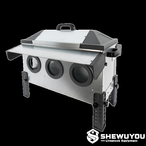 Heavy-Duty Poultry Feeder with Controlled Feed Openings