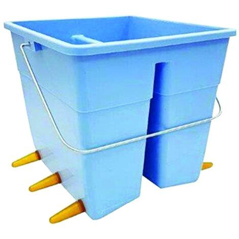square lamb milk feeding bucket with six teats