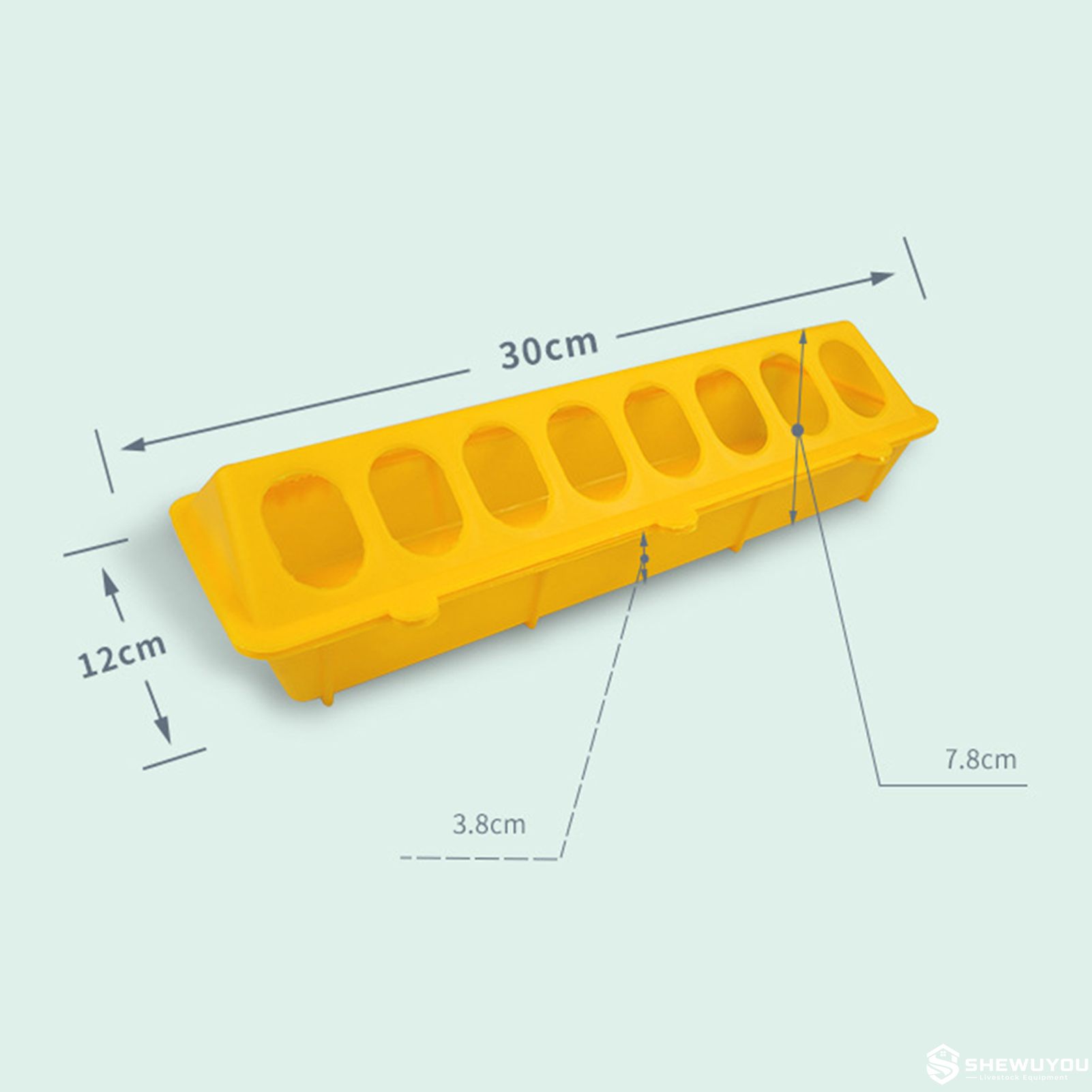 30 cm yellow plastic chick feeding trough