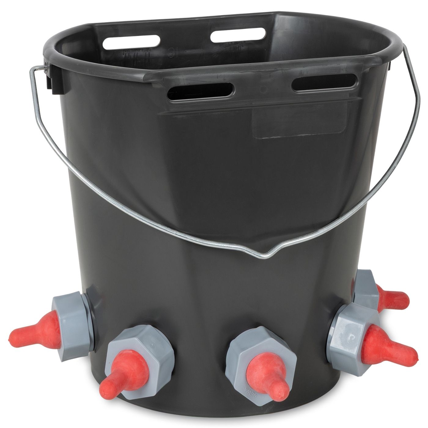 large capacity lamb feeding bucket with multiple teats