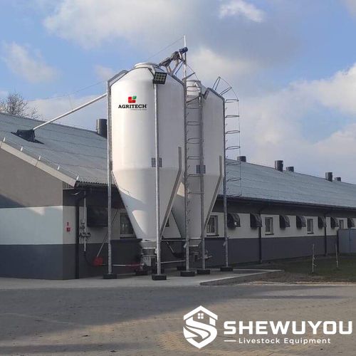 feed silo and screw conveyor installation