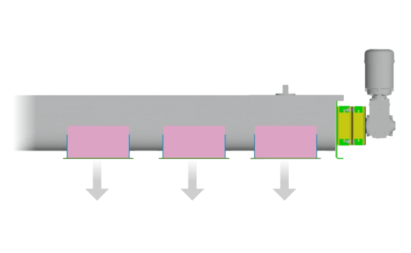covered trough screw conveyor drive and channel structure