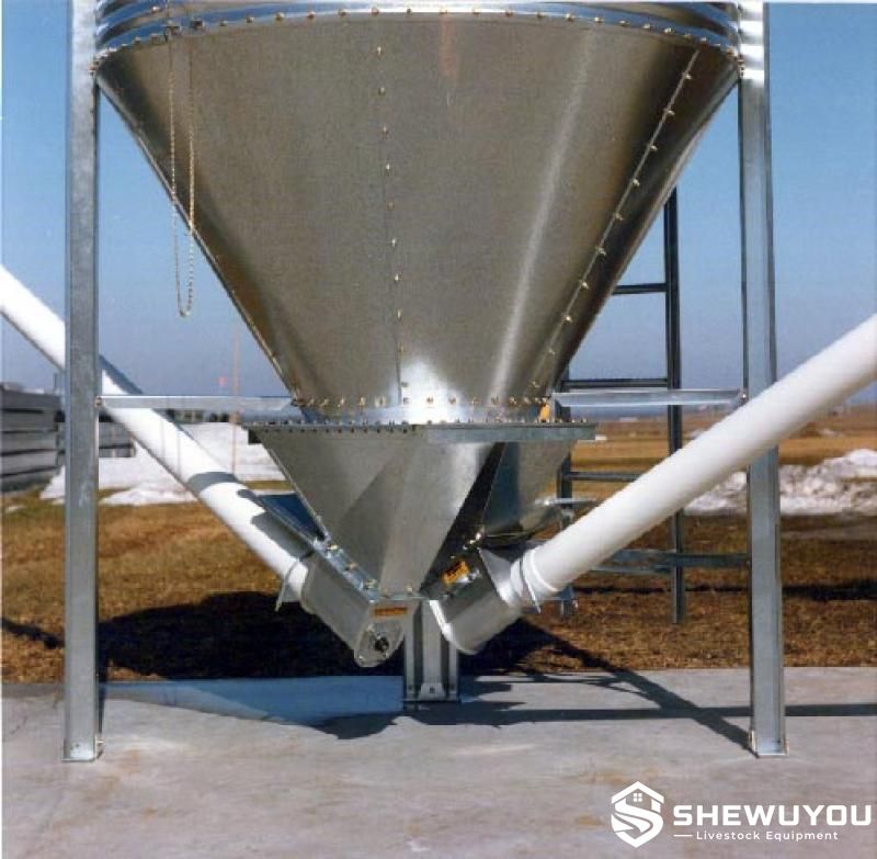 high-capacity poultry feed silo transition and auger boot