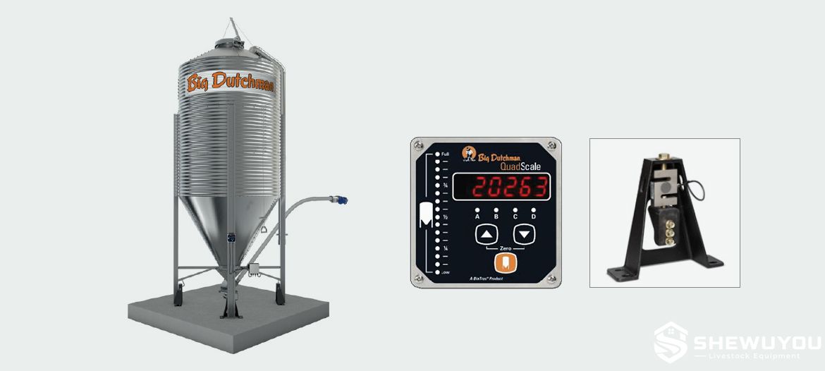 feed silo weighing system with load cell modules