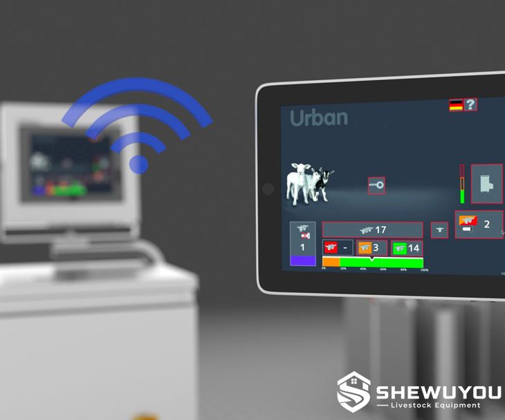 automatic lamb feeder touchscreen control display