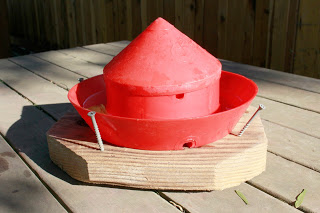raised duckling waterer installation