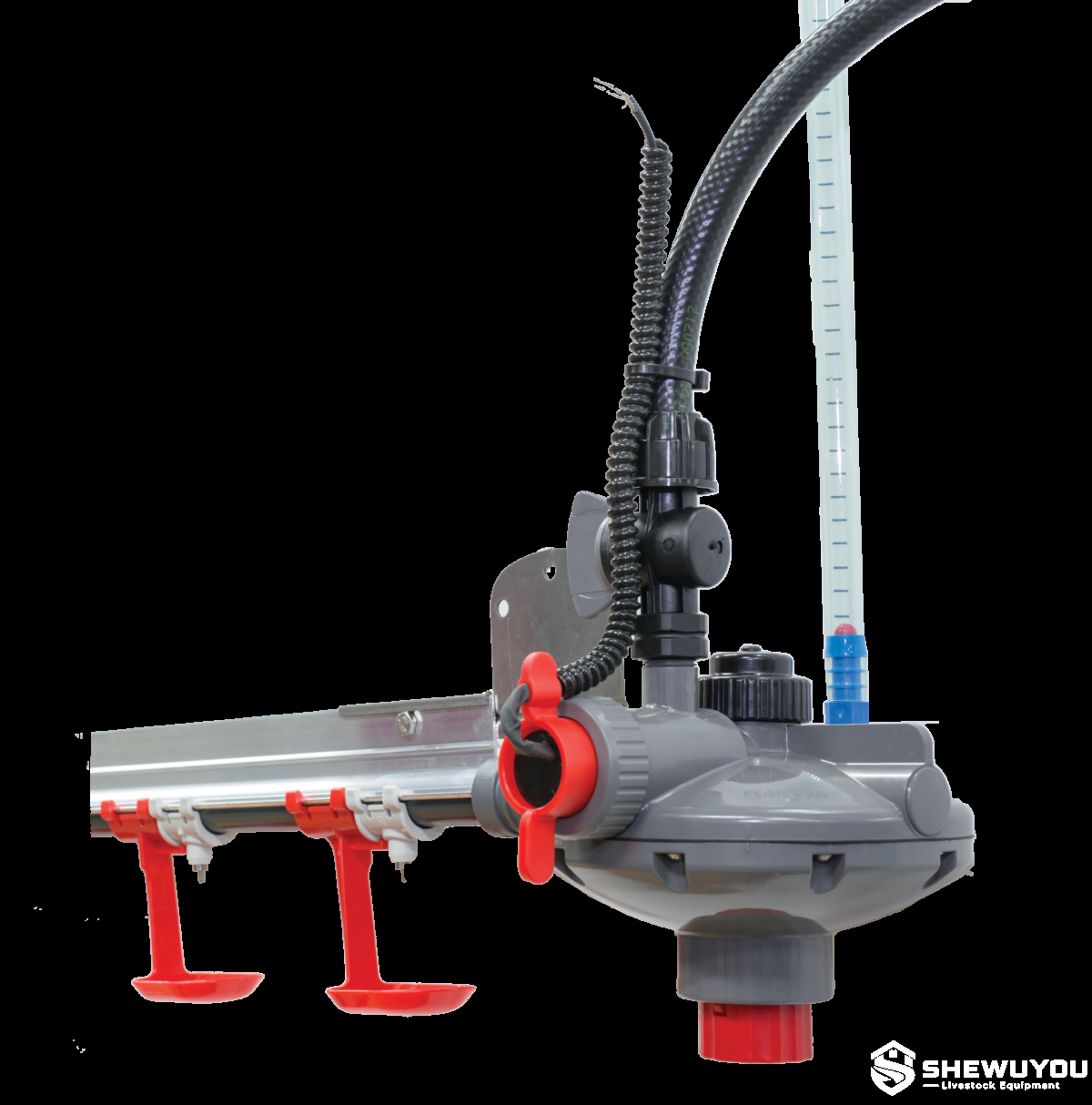 automatic flushing pressure regulator for poultry drinking line