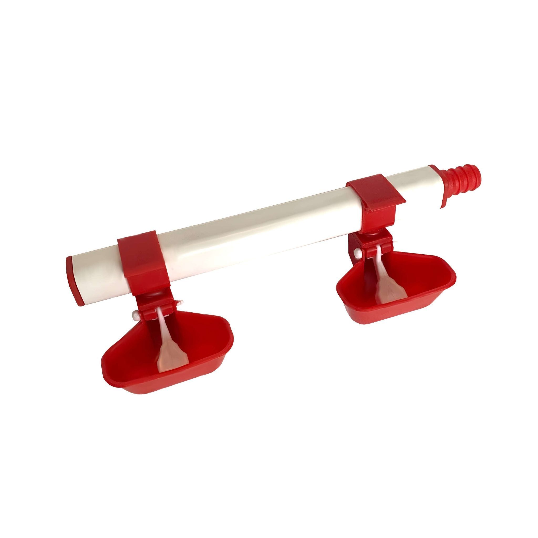 poultry drip cup installed on drinking pipe