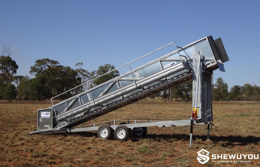 mobile sheep loading ramp with galvanized chassis