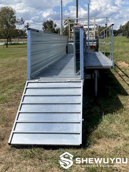 mobile livestock loading ramp with sheeted sides