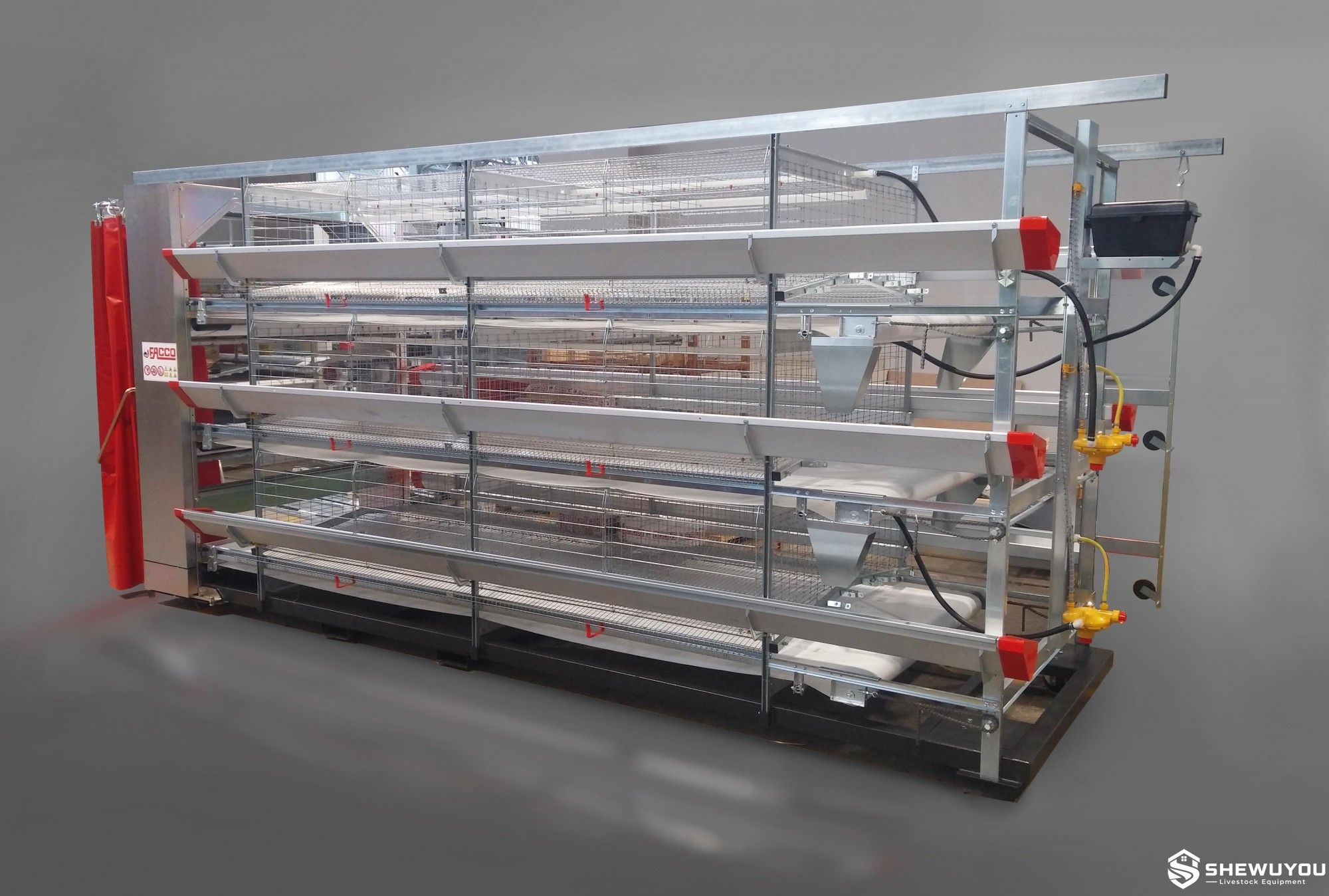narrow poultry cage service aisle