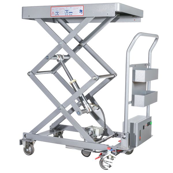 Electric hydraulic poultry inspection lift raised position
